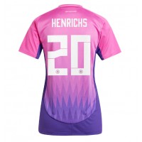 Camisa de Futebol Alemanha Benjamin Henrichs #20 Equipamento Secundário Mulheres Europeu 2024 Manga Curta